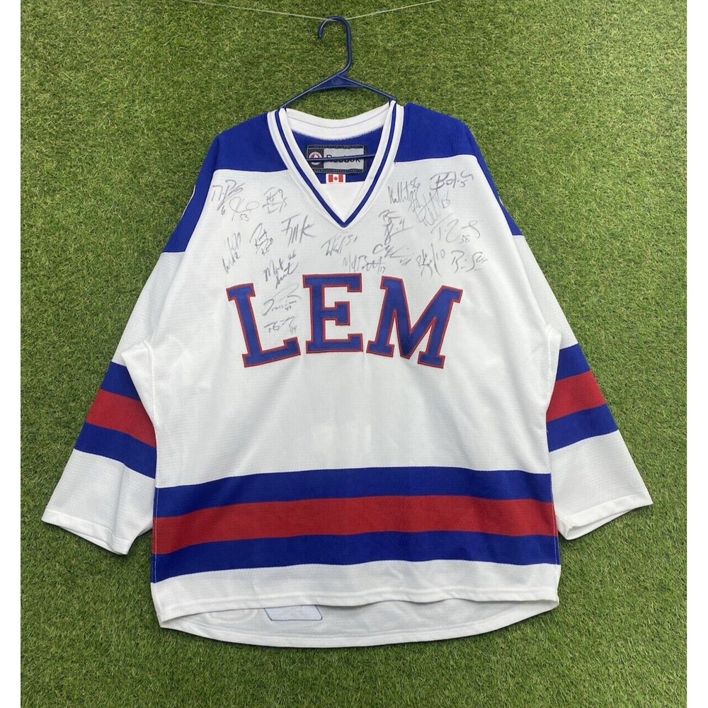 Lake Erie Monsters Hockey Jersey Mens 54 Reebok AUTOGRAPHED Game Used Cleveland